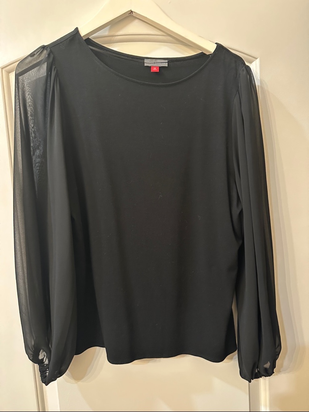 Black Sheer Sleeve Women's Top Vince Camuto